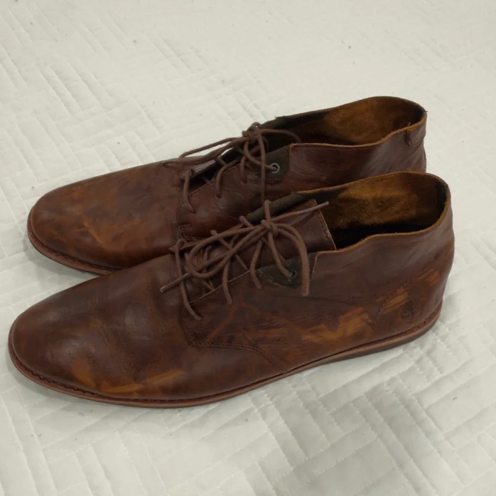 Timberland Wodehouse Lost History Brown Leather Chukka Boots Mens 12 A152E